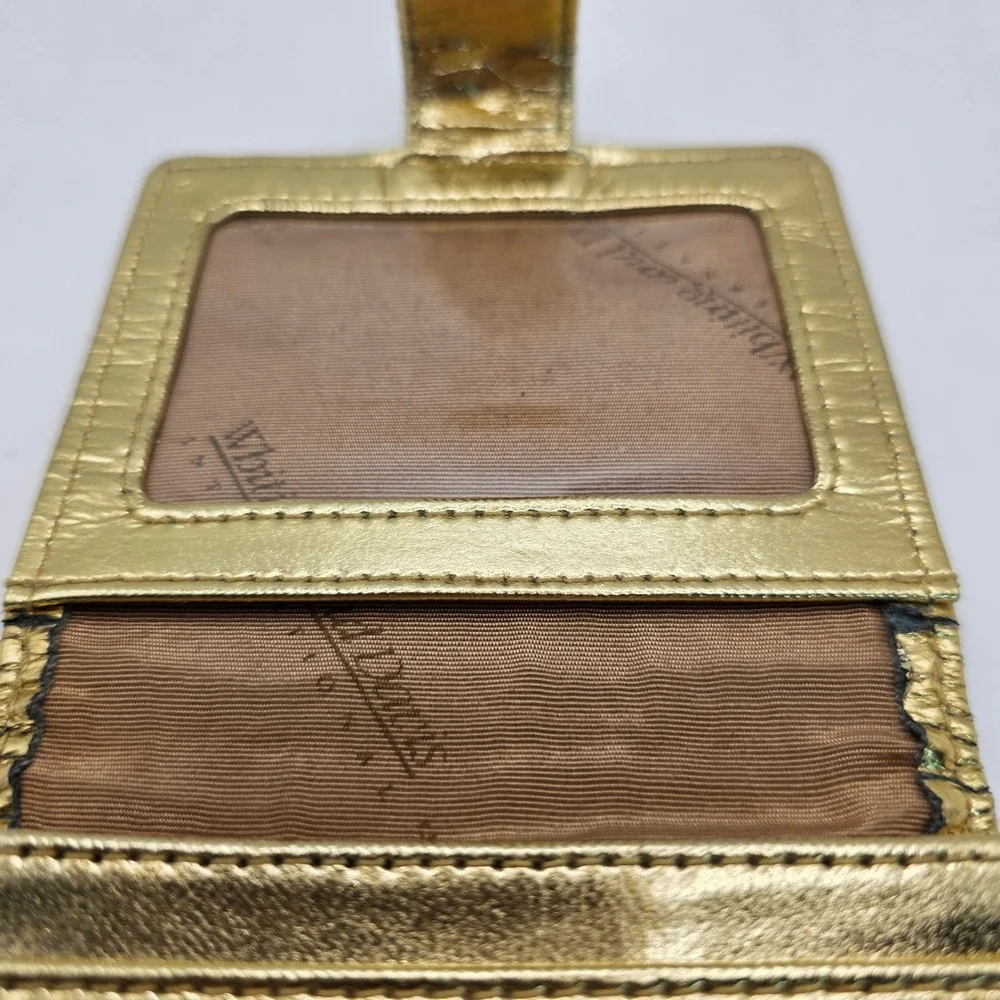 Whiting and Davis Vintage Gold Metal Mesh Bi-fold Wallet ID Window Card Slots